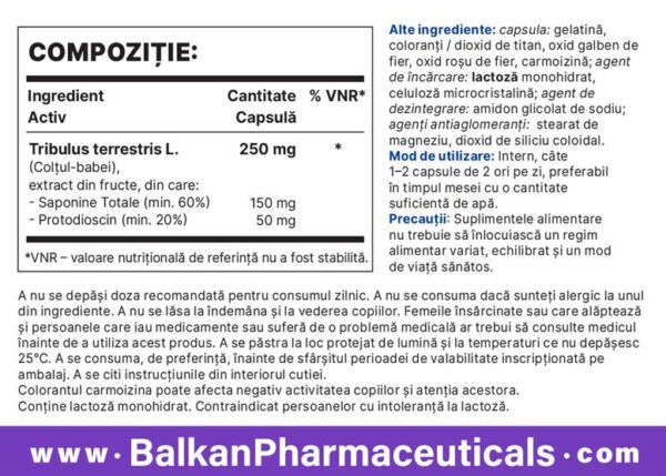 Tribulus Terrestris (Balkan Pharma) (250mg x 60 Kapsler) - Image 7